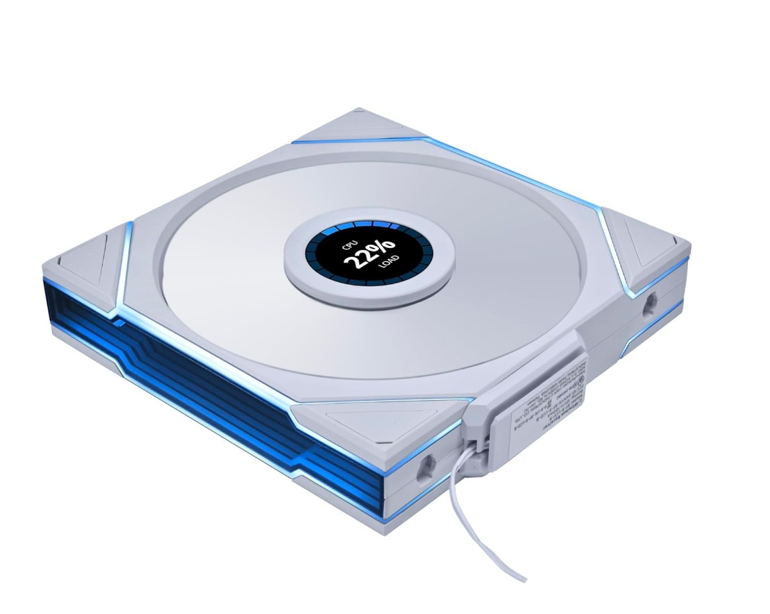 LIAN LI Uni Fan TL Wireless LCD ERGB 140mm Blanc infinytech Réunion 01