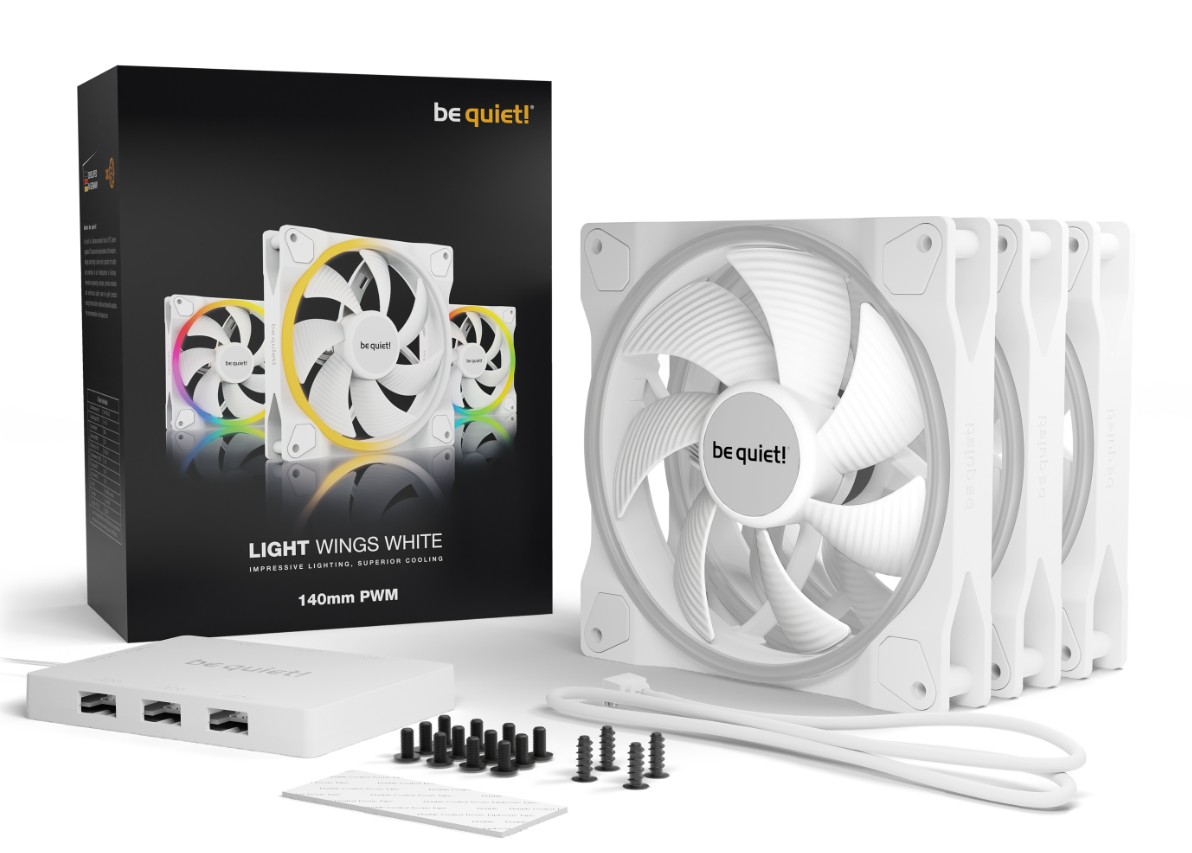BE QUIET Light Wings ARGB PWM 140mm Blanc pack de 3 infinytech Réunion 05