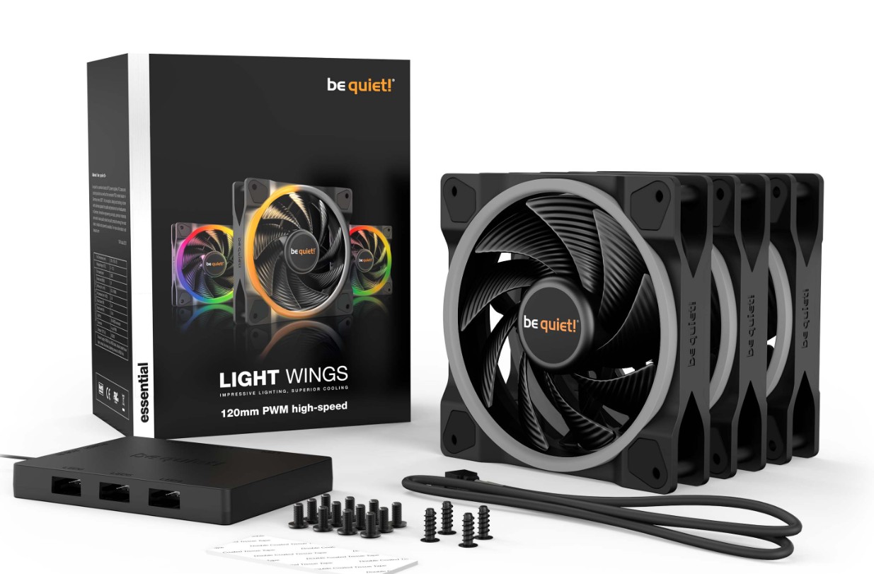 BE QUIET Light Wings HS ARGB PWM 120mm Noir pack de 3 infinytech Réunion 04