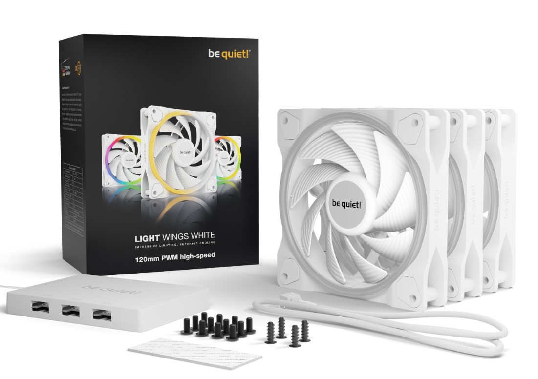 BE QUIET Light Wings HS ARGB PWM 120mm Blanc pack de 3 infinytech Réunion 04
