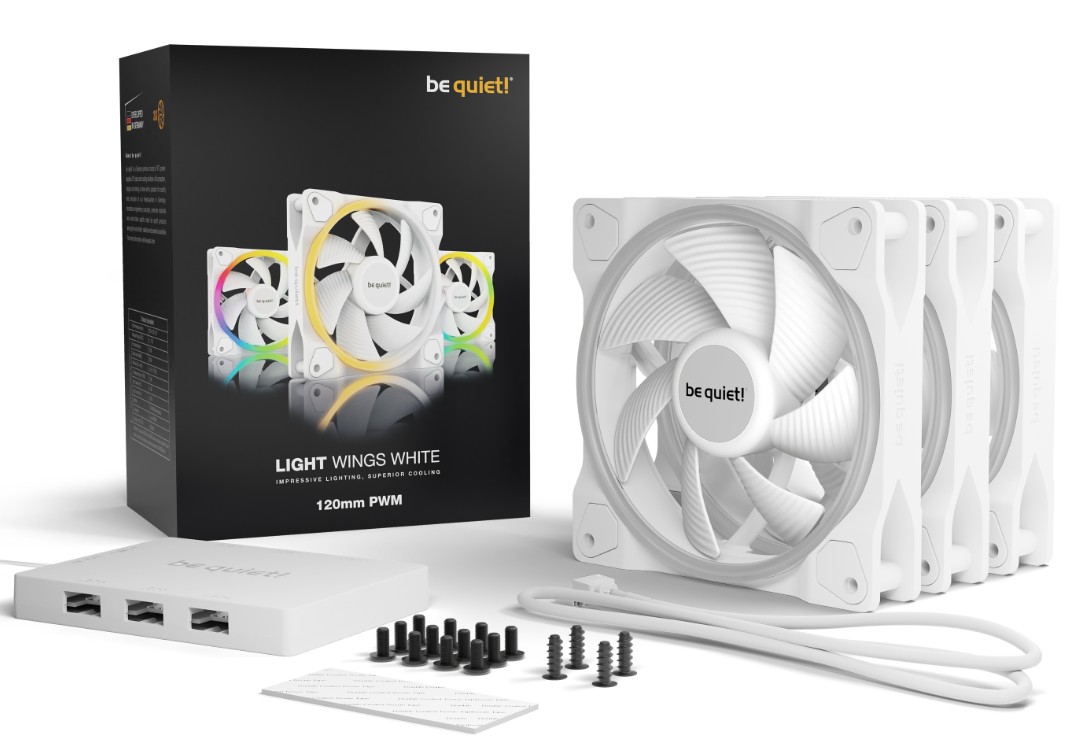 BE QUIET Light Wings ARGB PWM 120mm Blanc pack de 3 infinytech Réunion 04