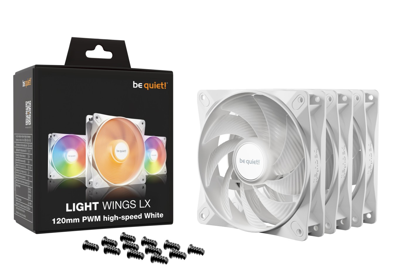 BE QUIET Light Wings LX HS ARGB PWM 120mm Blanc pack de 3 infinytech Réunion 03