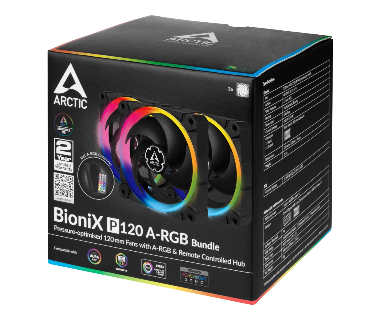 ARCTIC BioniX P120 ARGB PWM 120mm Noir infinytech Réunion 06