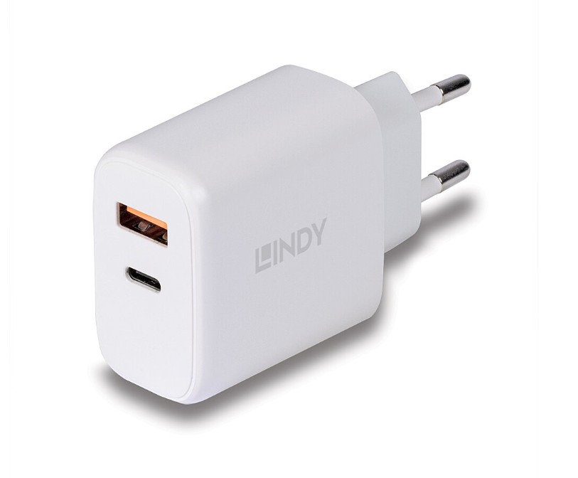 LINDY 73424 Chargeur USB-C et A PD 30W Blanc infinytech Réunion 01