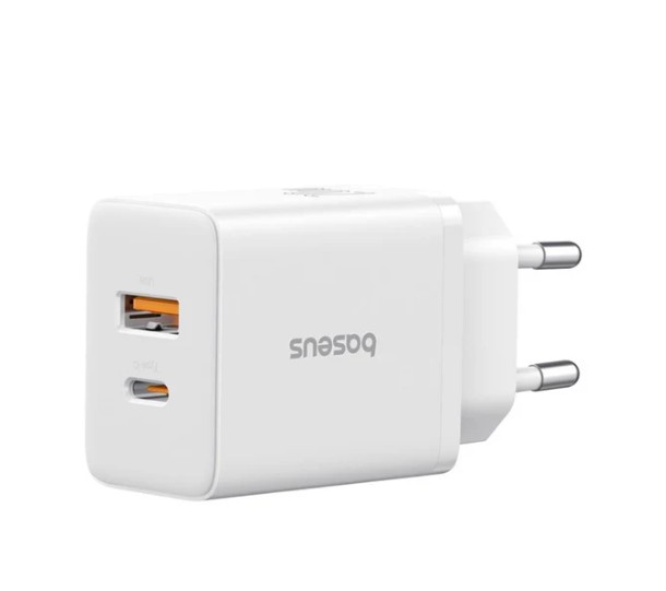 BASEUS Chargeur Compact 2 ports USB 20W Blanc infinytech Réunion 01