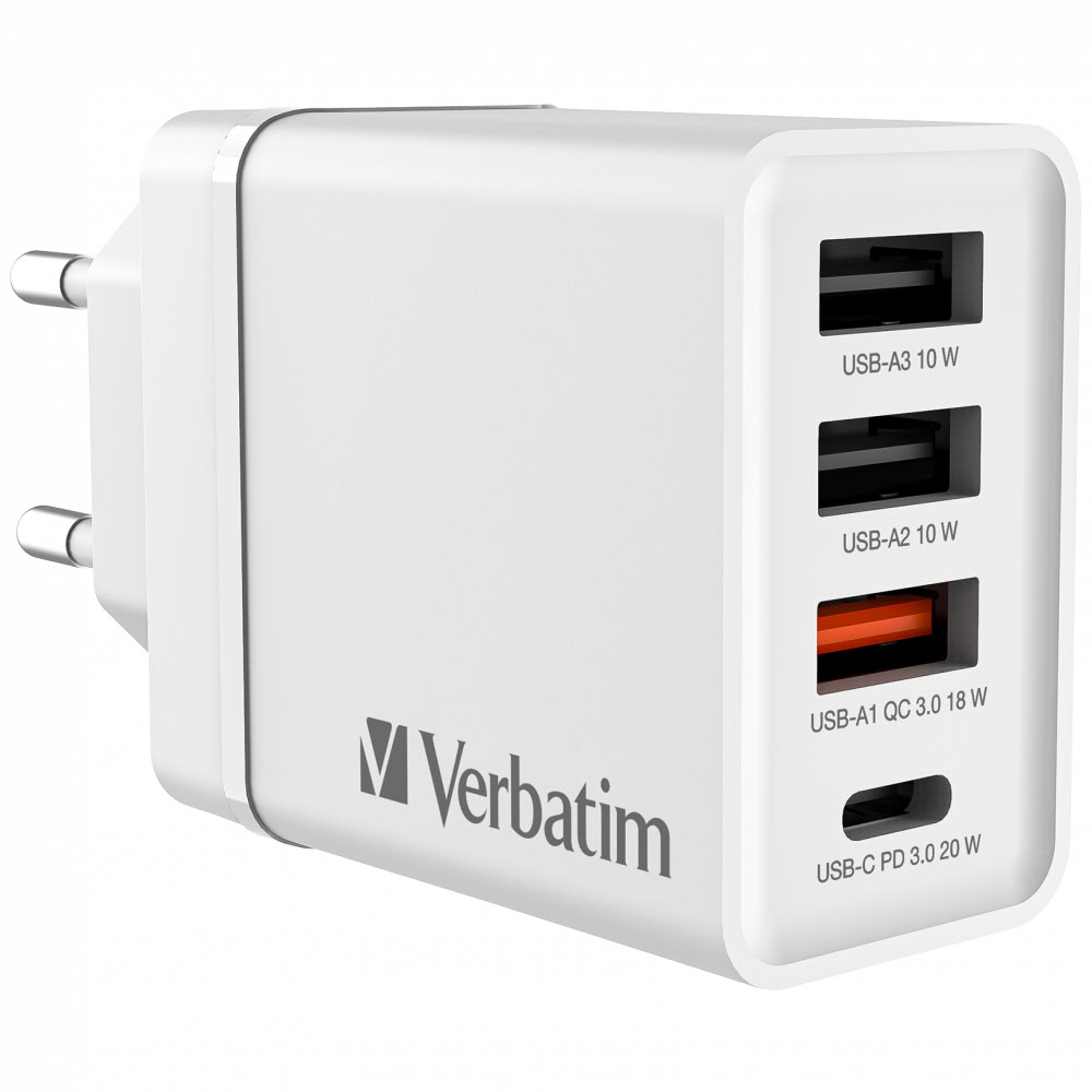 VERBATIM 49701 4 Ports USB PD 20W Blanc infinytech Réunion 01