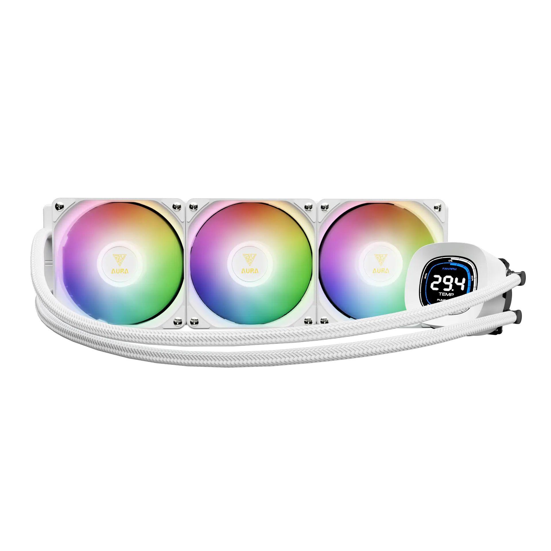 Gamdias Aura GL Digital ARGB 360mm Blanc infinytech Réunion 01