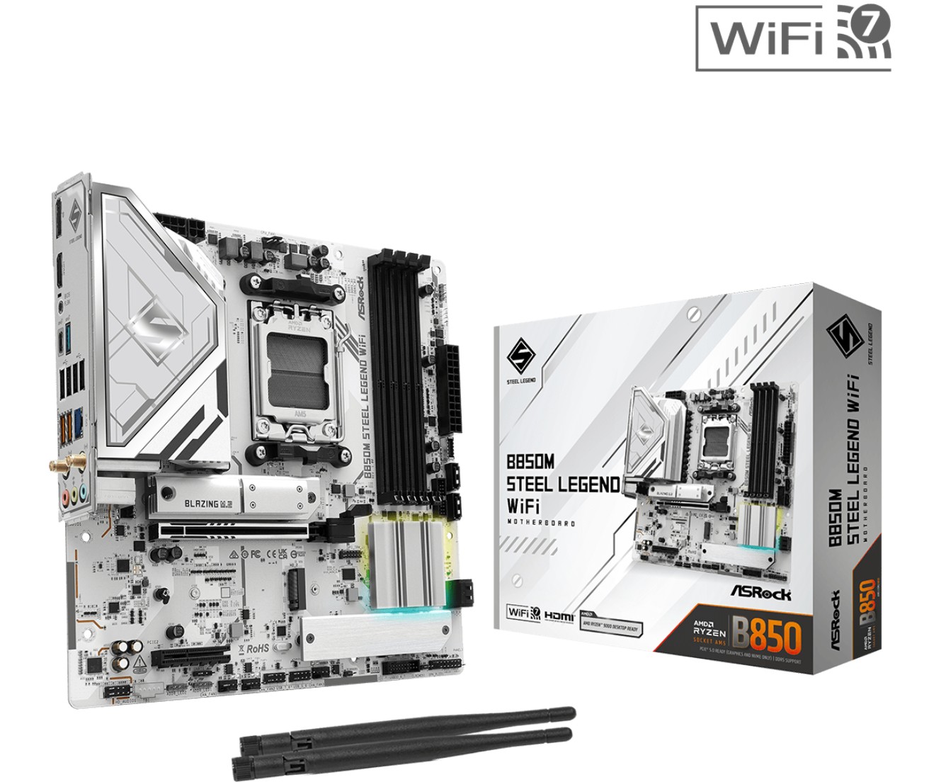 ASRock B850M Steel Legend WiFi AMD AM5 MATX infinytech Réunion 01