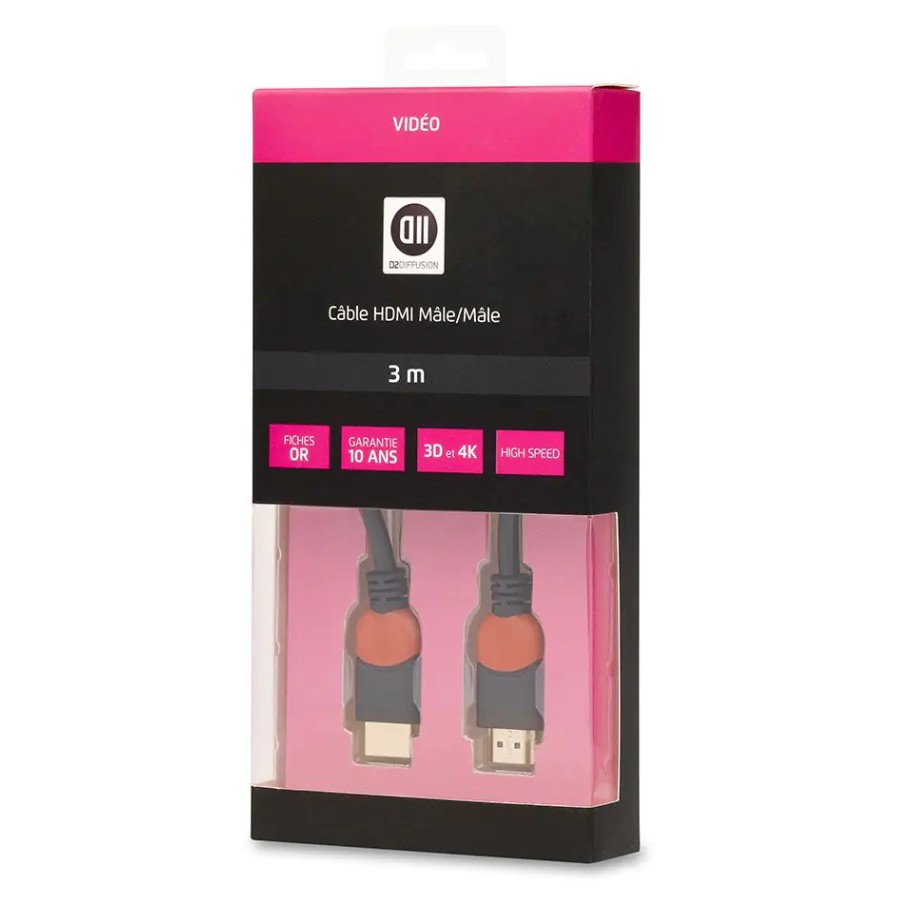 D2 DIFFUSUIN Rallonge HDMI 3m Noir infinytech Réunion 01
