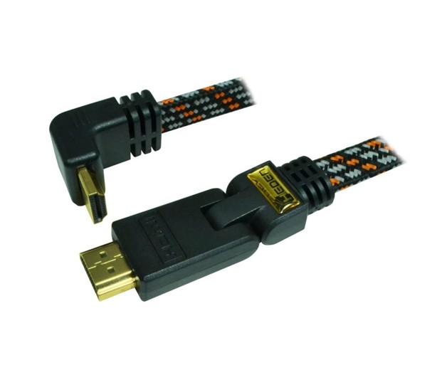 D2 DIFFUSION Câble HDMI Mâle Mâle Coudé 90 degré 2m Noir infinytech Réunion 01