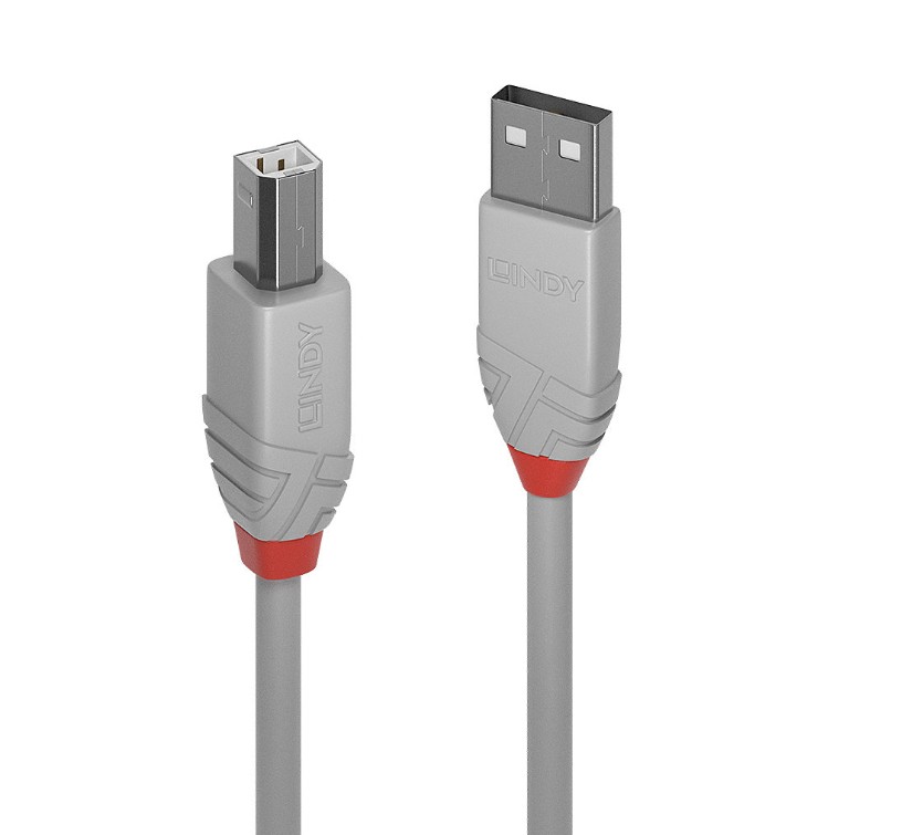 LINDY 36682 Câble USB 2.0 Mâle vers USB Type-B Mâle 1m Gris infinytech Réunion 01