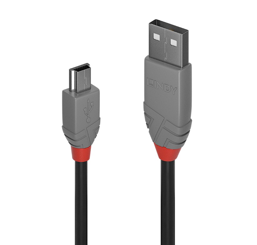 LINDY 36723 Câble USB 2.0 Type-A vers Mini-B 2m Noir infinytech Réunion 01