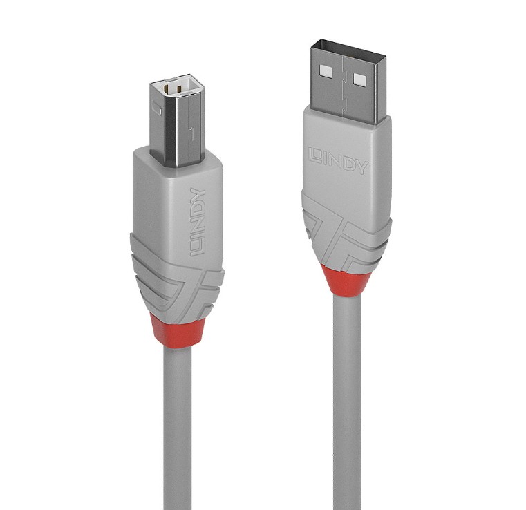 LINDY 36684 Câble USB 2.0 Type-A vers B 3m Gris infinytech Réunion 01