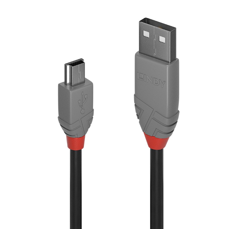 LINDY 36725 Câble USB 2.0 Type-A vers Mini-B 5m Noir infinytech Réunion 01
