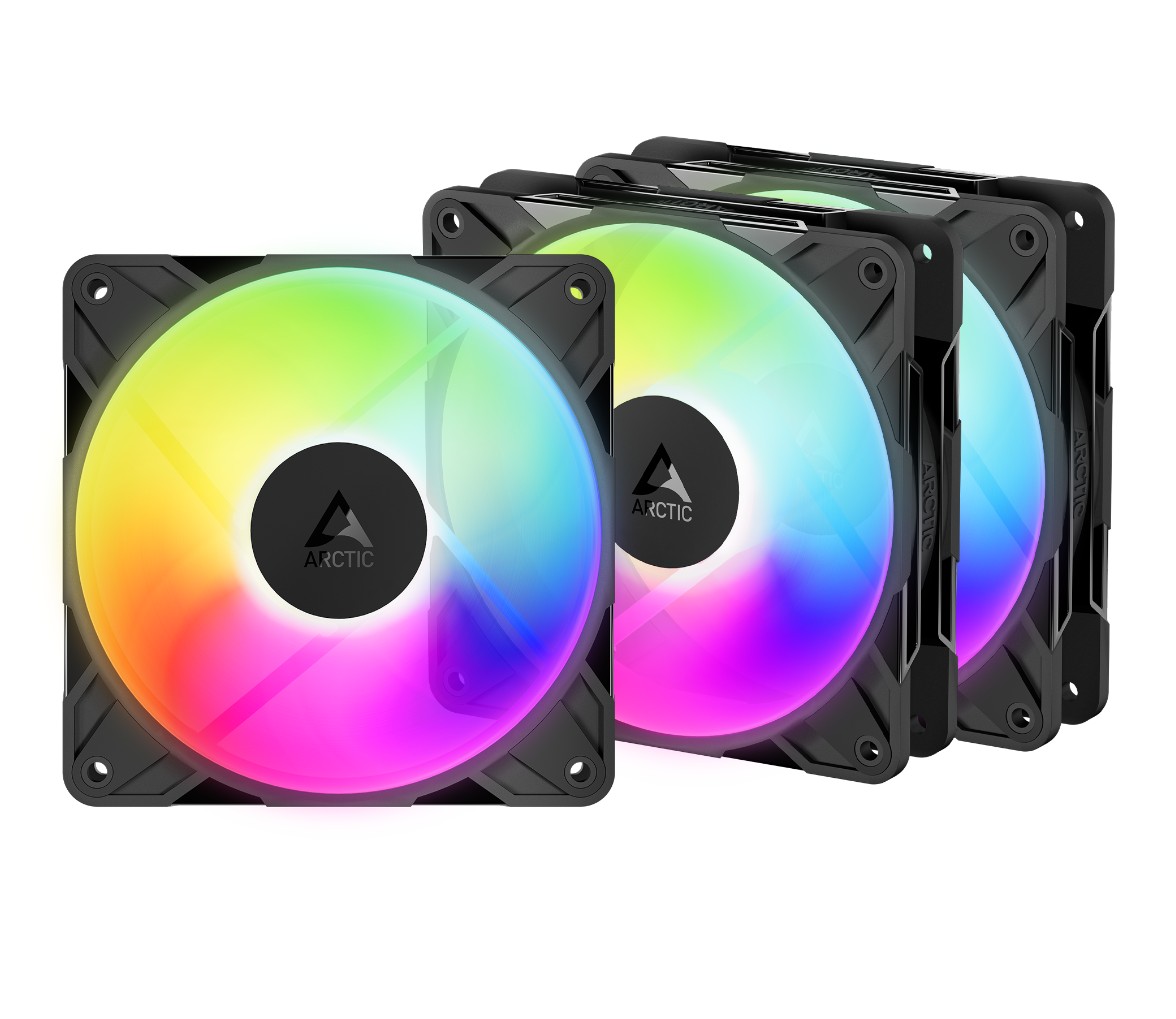 ARCTIC P12 Pro PWM Reverse 120mm A-RGB Noir pack de 3 infinytech Réunion 01