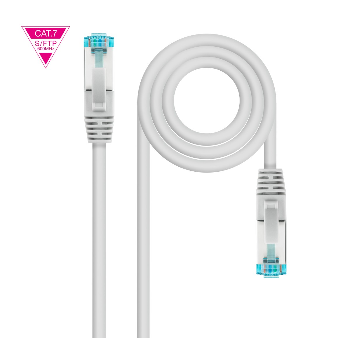 Câble réseau NANOCABLE Cat7 SFTP 1m Gris infinytech Réunion 01