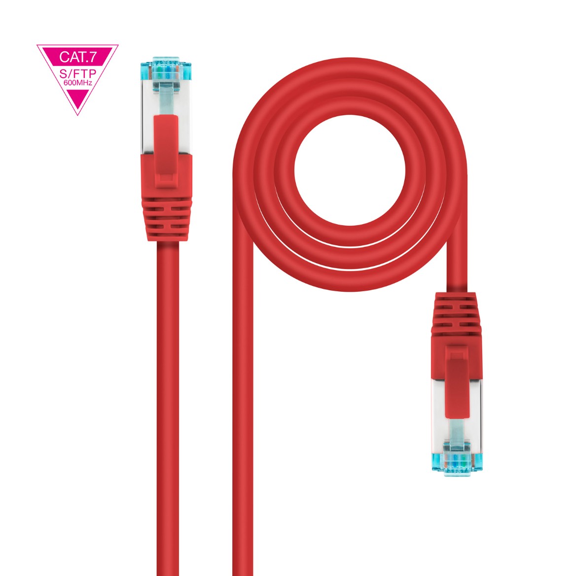 Câble réseau NANOCABLE Cat7 SFTP 1m Rouge infinytech Réunion 01