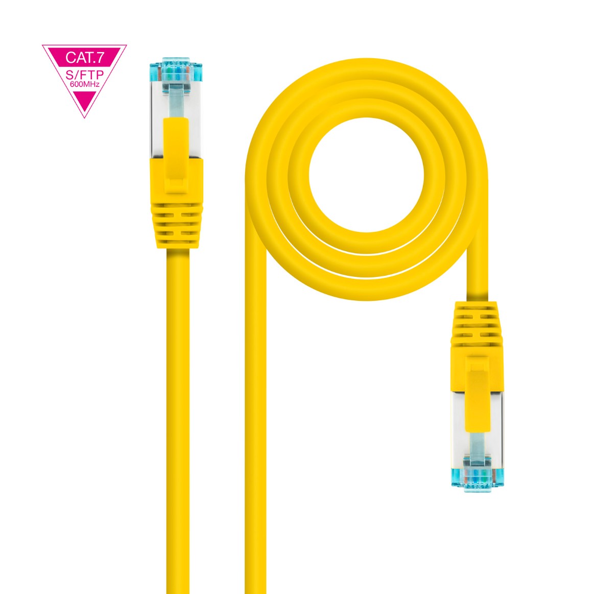 Câble réseau NANOCABLE Cat7 SFTP 1m Jaune infinytech Réunion 01