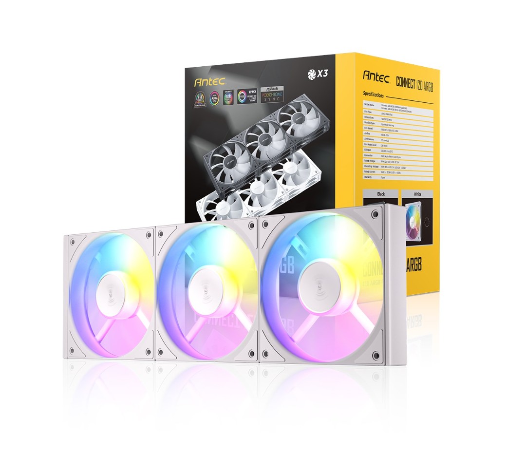 Antec Connect 12cm Blanc Pack de 3 infinytech Réunion 01