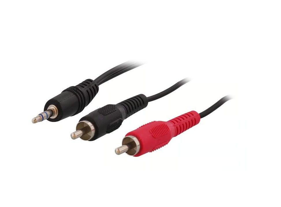 TNB Jack 3.5mm vers 2 x RCA 1.2m Noir infinytech Réunion 01