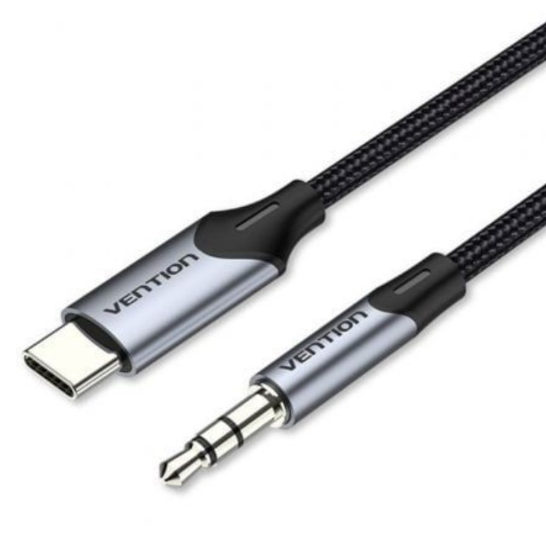 VENTION Câble USB-C Mâle vers Jack 3.5mm Mâle 1m Noir infinytech Réunion 01