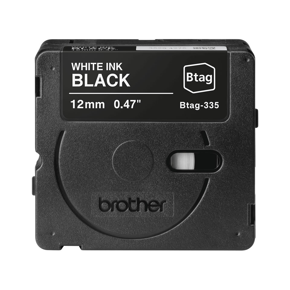 BROTHER BTAG-335 Ruban adhésif Brother blanc sur noir 12 mm de large non laminé infinytech Réunion 02