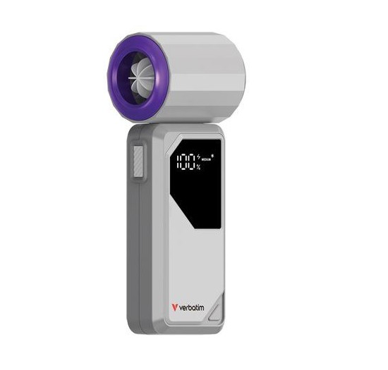 Ventilateur à main sur batterie Verbatim Cool'n'Go Air Jet Gris Violet Infinytech La Reunion
