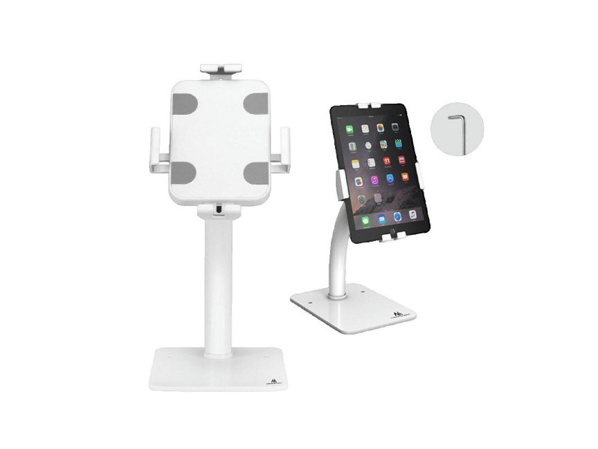 Support tablette universel sur pied Maclean MC-468 avec antivol Blanc