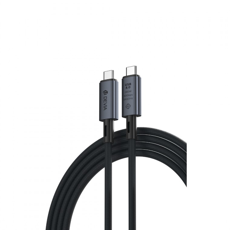 DEVIA Câble USB-C Mâle Mâle 240W PD 8K 60Hz 1m Noir infinytech Réunion 01