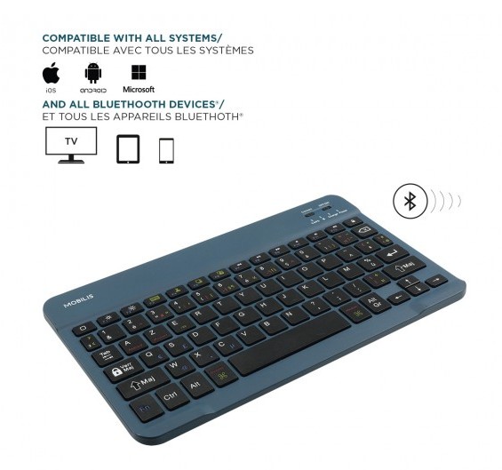 MOBILIS Clavier Bluetooth pour tablette et smartphone Bleu infinytech Réunion 02
