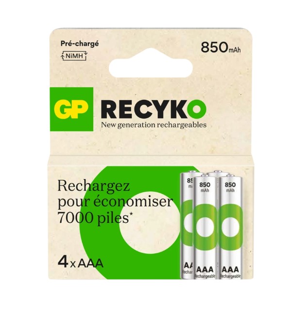 Pack de 4 piles rechargeables GP Recyko AAA infinytech Réunion 02