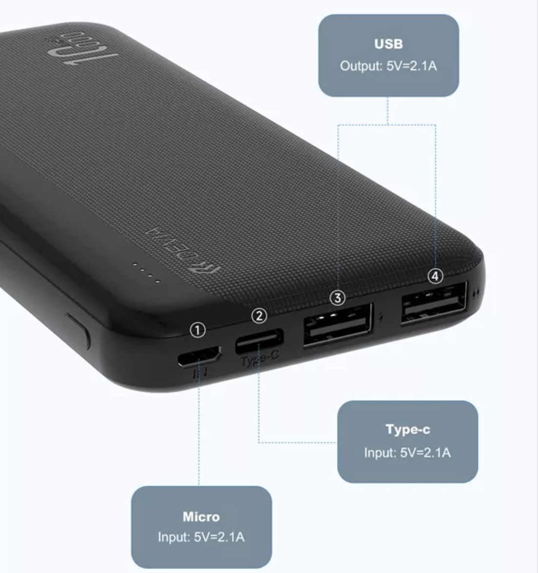 DEVIA Powerbank Kintone 10000mAh Noir infinytech Réunion 03