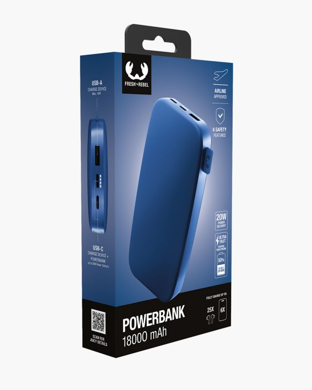 FRESH n REBEL Powerbank 18000mAh Bleu foncé infinytech Réunion 05