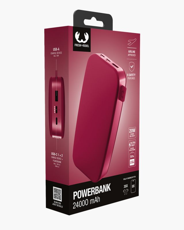 FRESH n REBEL Powerbank 24000mAh Rouge infinytech Réunion 05