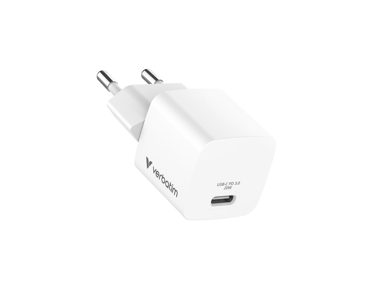VERBATIM Mini chargeur GaN 20W Blanc infinytech Réunion 01