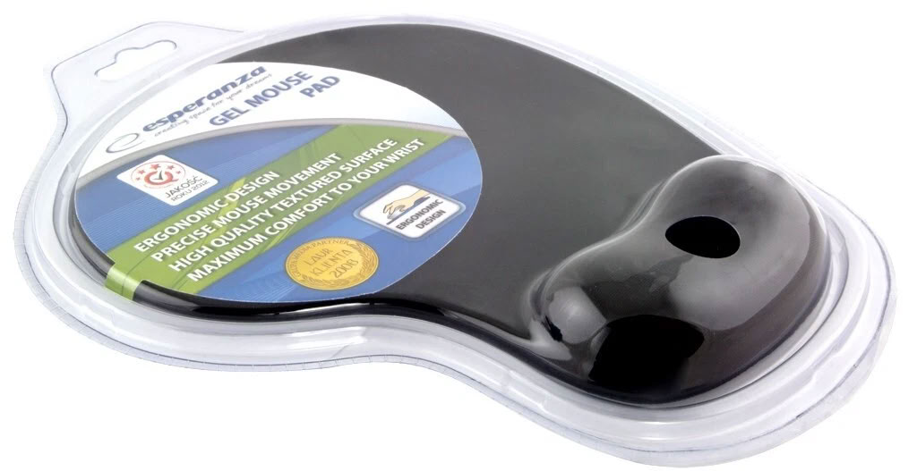 ESPERANZA Tapis de souris repose poignet en gel Noir infinytech Réunion 01