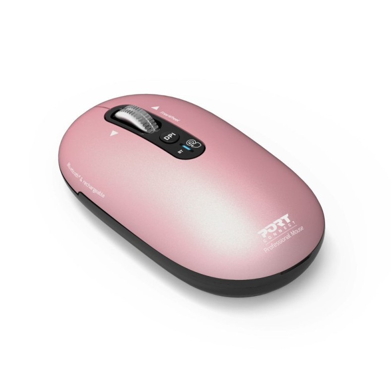 Souris PORT DESIGNS sans fil et Bluetooth rechargeable PURE MAC Rose infinytech Réunion 03