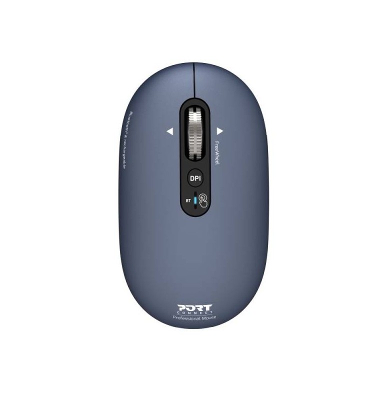 Souris PORT DESIGNS sans fil et Bluetooth rechargeable PURE MAC Bleue infinytech Réunion 01