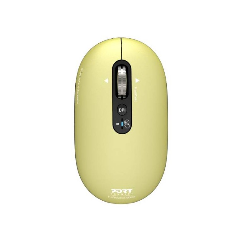 Souris PORT DESIGNS sans fil et Bluetooth rechargeable PURE MAC Jaune infinytech Réunion 01