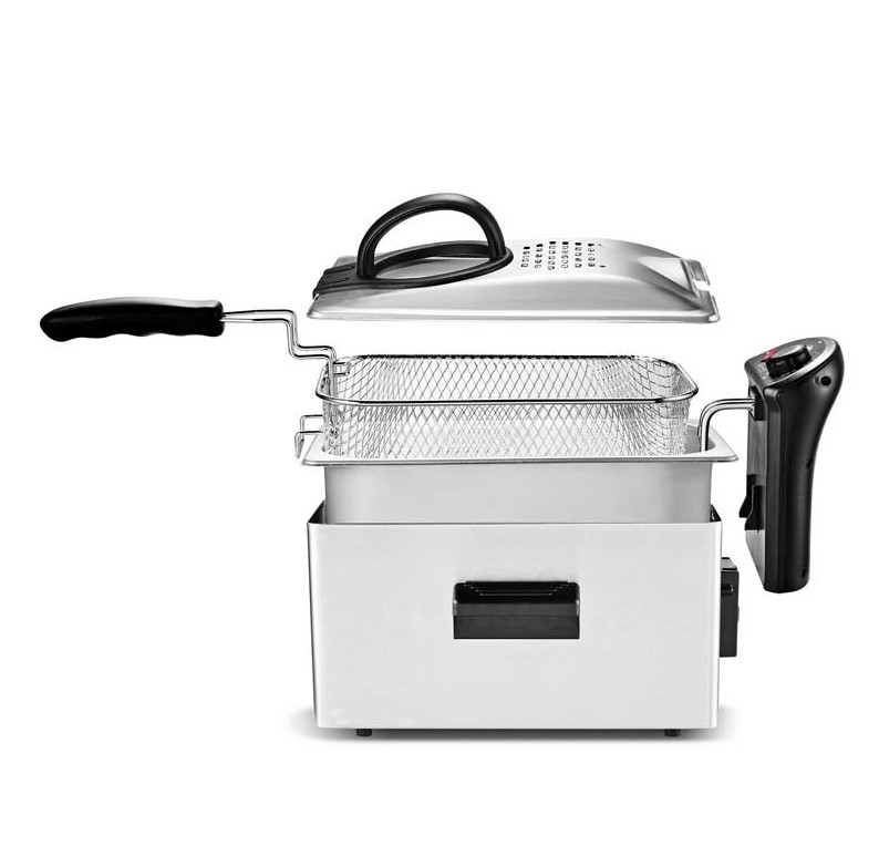 FRITEUSE SEMI-PRO INOX 3L 2100W AVEC VITRE KFRY INOX KITCHENCOOK infinytech Réunion 02