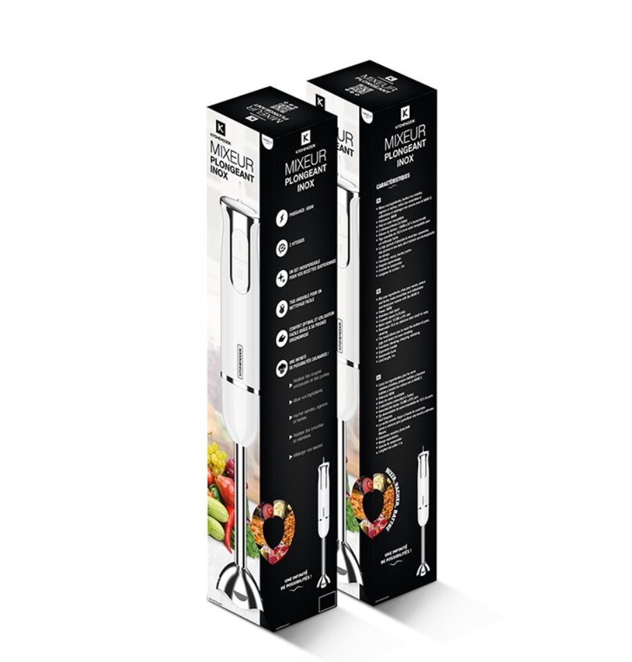 MIXEUR PLONGEANT PIED INOX HAND X WHITE KITCHENCOOK infinytech Réunion 05