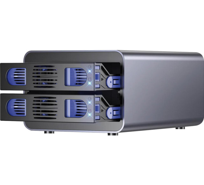 Boîtier externe USB-C 10Gbps RAID 2 baies pour disque SATA 3,5 HDD 2,5 SSD infinytech Réunion 02