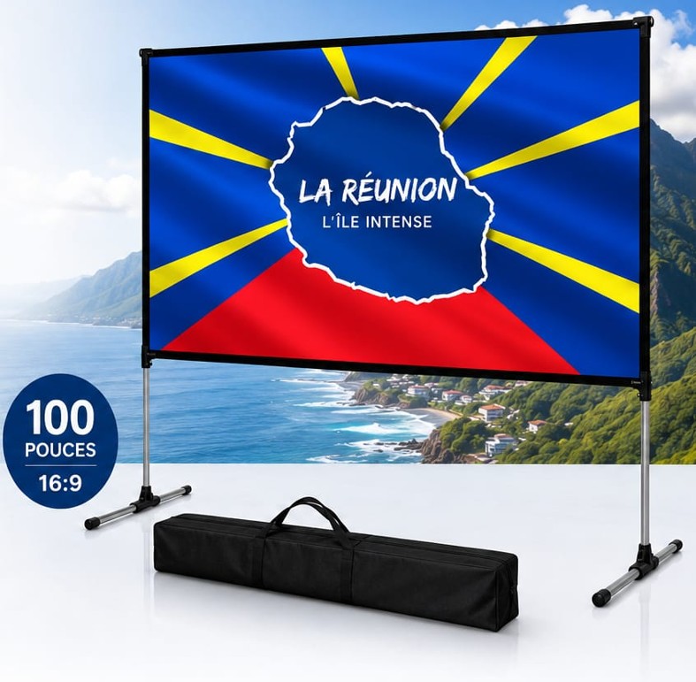 Ecran projection pliable 100 pouces 16-9 infinytech Réunion 01