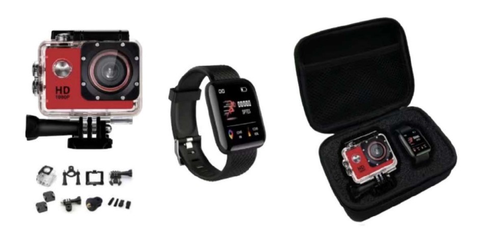 Coffret caméra sport et montre connectée infinytech Réunion 01