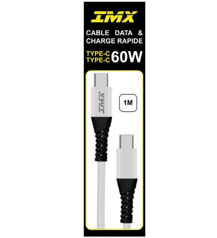 IMX cable USB-C Mâle Mâle 60W 1m infinytech Réunion 01