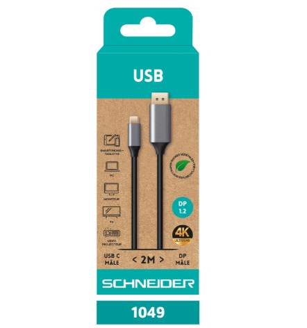 SCHNEIDER câble USB-C vers DisplayPort 2m Noir infinytech Réunion 01