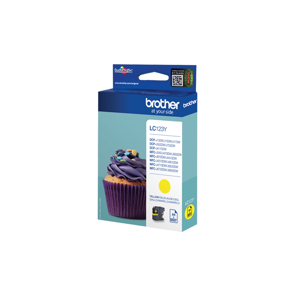 Consommables informatique cartouche dencre BROTHER LC123Y Yellow infinytech réunion 2