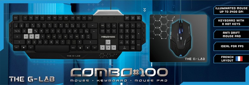 Matériels informatique pack clavier souris Gaming G-LAB Combo 100 FR infinytech Réunion 5