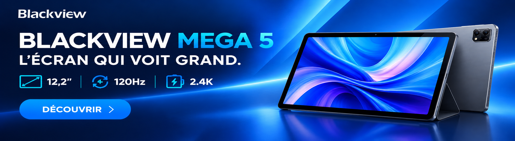 blackview mega 5 l ecran qui voit grand