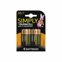 Blister de 6 piles DURACELL Alcaline AA LR06 1,5V